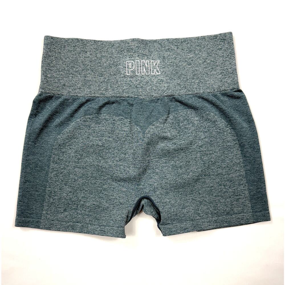 Victoria's Secret PINK high-waist teal green Sz S seamless biker shorts. - Picture 1 of 8